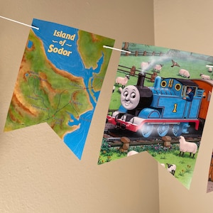 Thomas and Friends Easter in Harwick Book Paper Garland/ Thomas and Friends Book Paper Bunting / Thomas the Train Paper Decor / Train Party