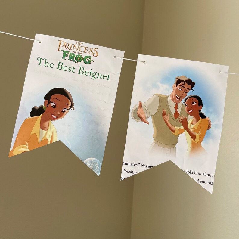 The Princess and the Frog The Best Beignet Book Paper Banner The Princess and the Frog Theme Party Garland Disney Princess