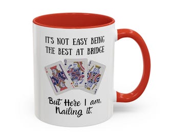 Fun Bridge mug gift idea, card game fun present, custom bridge gift, personalized card game cup, card game gift Christmas bridge play