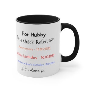 Taza divertida para esposo, taza personalizada para esposo, regalo de San Valentín para esposo, regalo divertido para él, manual de emergencias para esposo, regalo de Navidad para esposo