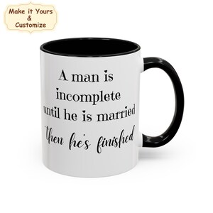 Caneca engraçada para noivo, citação de casamento de dia dos namorados, presente de aniversário para namorado, presente de aniversário para marido, presente de solteiro para ele, xícara de novidade