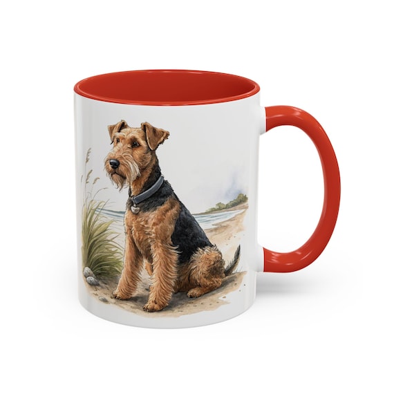 Airedale terrier puppy mug, Custom Coffee cup for Airedale terrier parent,  Love dogs, Mug for dog lover, Personalized Airedale terrier