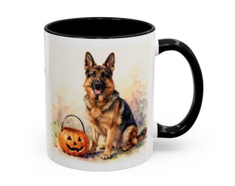 German shepherd gift mug Halloween, Custom GSD Alsatian Personalized cup dog mom, custom Dog lover, Present pet parent, Christmas Shepherd