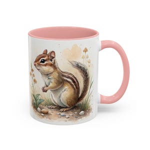 Chipmunk-Becher, Chipmunk-Tasse, Chipmunk-Liebhaber-Geschenkidee, benutzerdefinierte Chipmunk-Tasse, niedliches Chipmunk-Aquarell, Namenstasse Chipmunk-Liebhaber