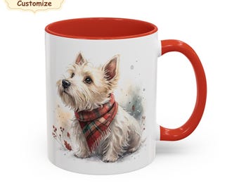 Scottie Becher, kundenspezifischer weißer Scottish Terrier Hund, Hundeliebhaber Tasse, Scottie Vater, Hundemama Geschenkidee, benutzerdefinierte Terrier, Weihnachtshundegeschenk