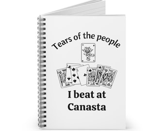 Funny Canasta gift idea, Canasta notebook card game, present canasta, Personalized notebook lined pages score book