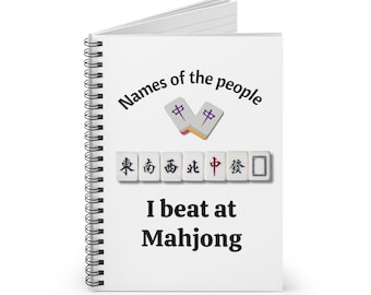 Funny Mahjong gift notebook, Board games lover gift idea, Mahjong champion journal, Mahjong tiles game book, Mahjong Christmas present