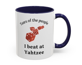 Yahtzee mug dice game custom gift, Fun Yahtzee cup, Best Yahtzee player, board game lover, family game, personalized present mug