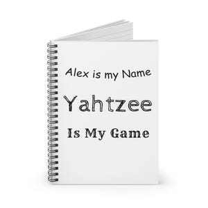 Custom Yahtzee dice game custom gift, Fun Yahtzee notebook, Best Yahtzee player, board game lover, journal, lined pages score book