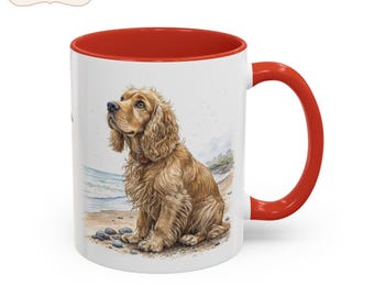 Taza de Cocker Spaniel Dorado para amantes de los perros, taza personalizada de Cocker Spaniel, taza para perros personalizada, amante de los Spaniels, mamá perruna Navidad
