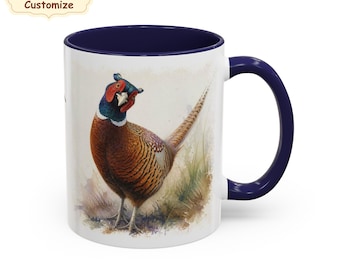 Fun Custom Pheasant Mug gift bird lover, Bird watching Cup, Pheasants gifts, Birdwatching Christmas present, birding gifts, ornithology