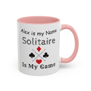 Caneca personalizada engraçada de paciência, caneca de café de jogo de cartas, presente de paciência personalizado, copo de paciência personalizado, jogo de paciência de Natal