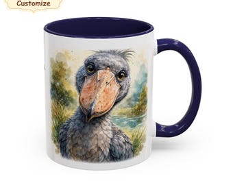 Custom Shoebill Mug gift bird lover, Bird watching Cup, Birdwatching Christmas present, birding gifts, ornithologist, whale-headed stork
