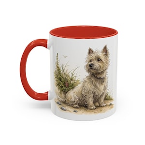 Cairn Terrier Custom Name gift mug, Personalized Dog Name Christmas Gift, Custom Pet Name cup, dog lover gift,Cairn Terrier parent beach