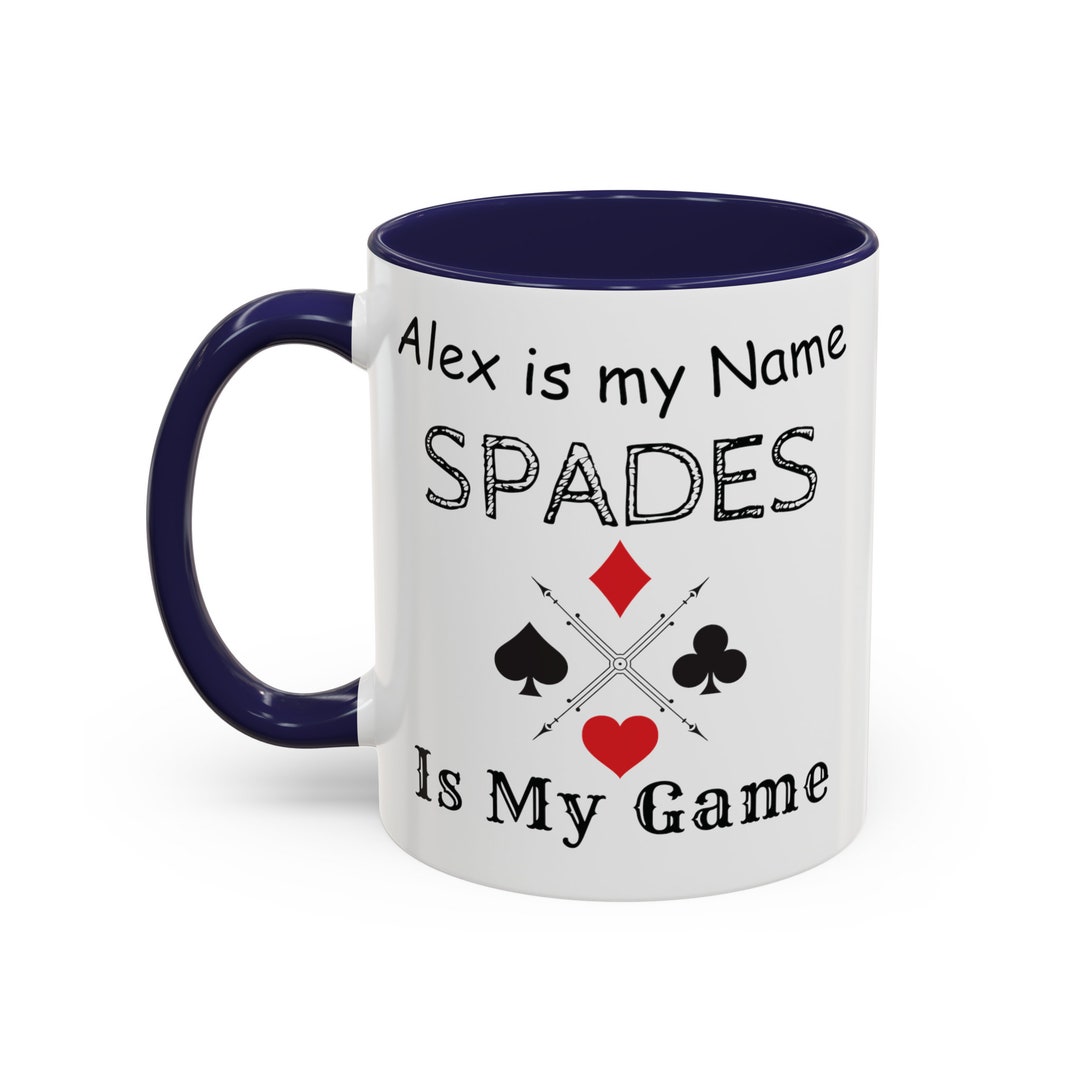 Funny Spades Mug, Cards Game Gift Idea, Custom Spades Present