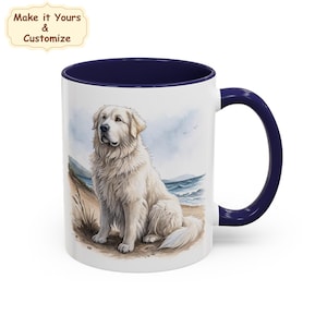 Caneca personalizada para amantes de cães, caneca personalizada para mães de cães Maremmano, caneca personalizada para pais de cães, caneca de praia, para amantes de animais de estimação, cão pastor Maremmano