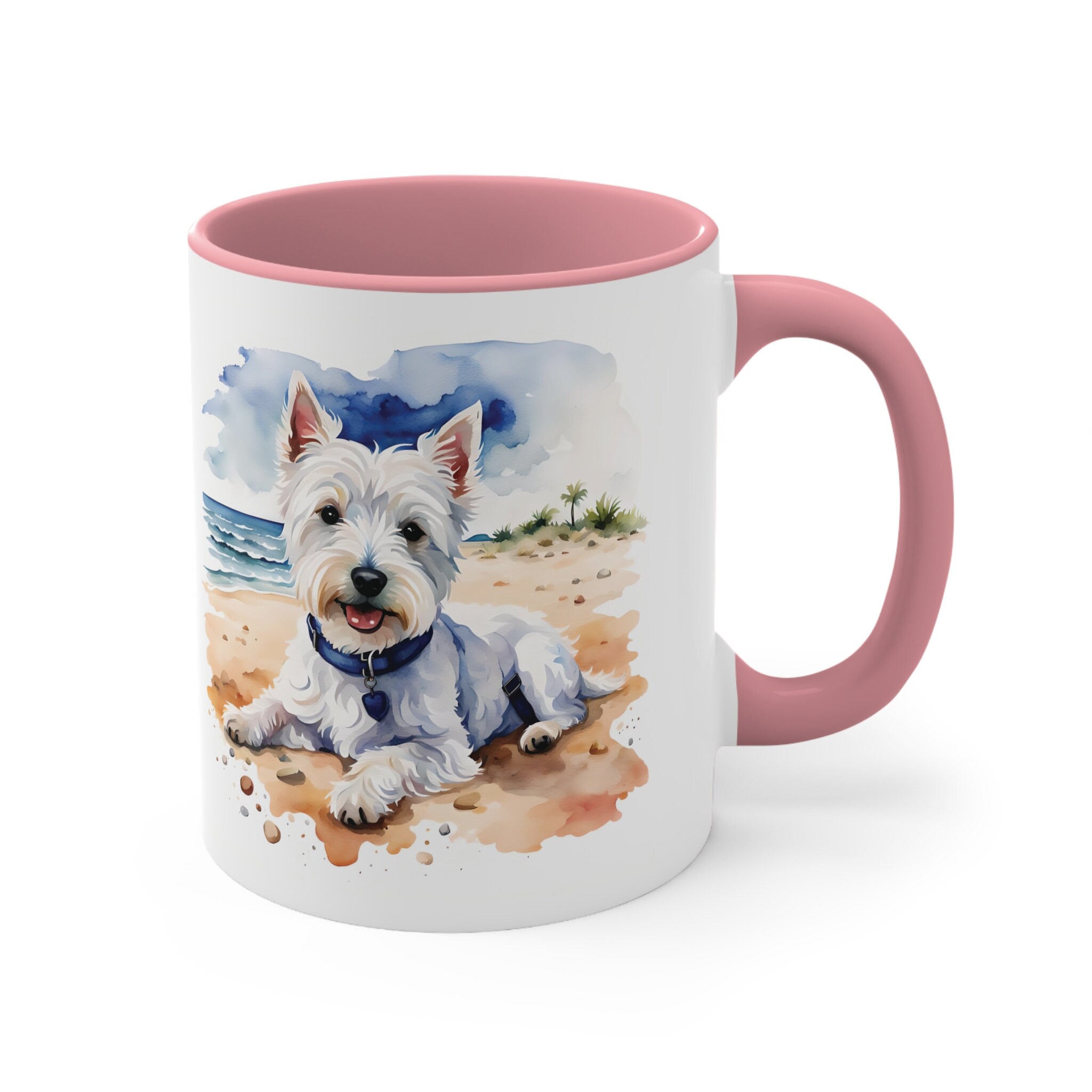 Westie mug gift for dog lover, Custom Coffee cup, summer beach holiday, Personalized West Highland White Terrier, dog mom, dog dad