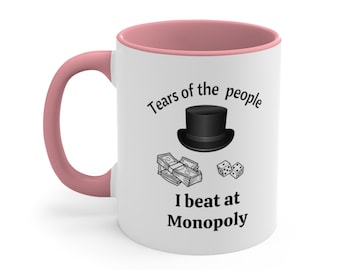 Taza divertida de Monopoly, idea de regalo para amantes de los juegos de mesa, regalo personalizado de Monopoly, taza personalizada de juego familiar, regalo de juego de mesa para Navidad, Monopoly
