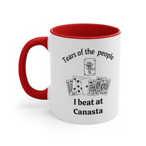 Caneca engraçada de canastra, ideia de presente para jogo de cartas, presente de canastra personalizado, copo de jogo de cartas personalizado, presente de jogo de cartas de Natal, campeão de canastra