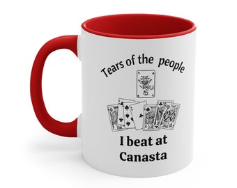 Funny canasta mug, cards game gift idea, custom canasta present, personalized card game cup, card game gift Christmas, canasta champion