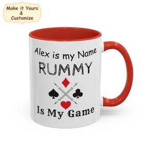 Rummy Tasse, personalisiert, Rummy Tasse, Rummy personalisiert, Kartenspiel Geschenk, Rummy Tasse, personalisiert, Kartenspiel Tasse,