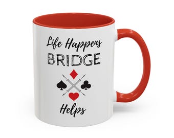 Funny bridge mug tears, cards game gift idea, custom bridge present, personalized card game cup, card game gift Christmas, bridge champion