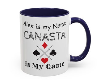 Funny canasta mug, cards game gift idea, custom canasta present, personalized card game cup, card game gift Christmas, canasta champion