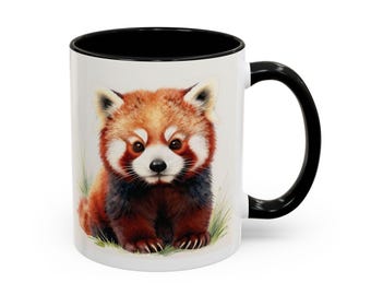 Taza de regalo de panda rojo personalizada, taza de panda rojo personalizada, vida silvestre, regalo para amantes de los animales, regalo de panda rojo de Navidad, amor por los pandas rojos