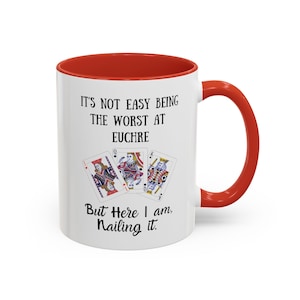 Idée cadeau drôle de tasse Euchre, pire joueur Euchre, cadeau de jeu de cartes bâillon, cadeau euchre personnalisé, tasse de jeu de cartes personnalisée, tasse blague fantaisie