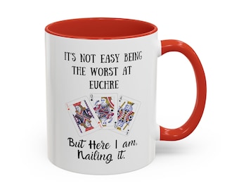 Funny Euchre mug gift idea, Worst Euchre player, gag card game present, custom euchre gift, personalized card game cup, novelty joke mug