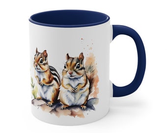 Customized Chipmunks cup, Chipmunk Lover Gift idea, Custom Chipmunk mug, cute chipmunk watercolor, name cup chipmunk lover