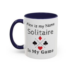 Caneca personalizada engraçada de paciência, caneca de café de jogo de cartas, presente de paciência personalizado, copo de paciência personalizado, jogo de paciência de Natal
