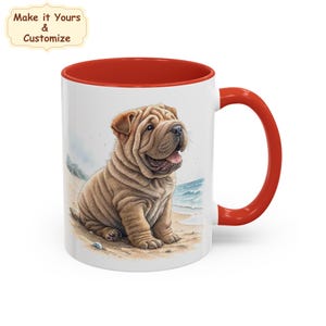 Shar pei custom mug gift for dog lover, Personalized Shar pei puppy cup, baby Shar pei, dog owner gift, shar peis love, shar pei mom, dogs