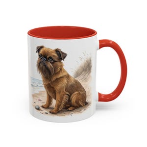 Brussels Griffon mug gift for dog lover, custom Brussels Griffon, personalized dog cup, Griffon Bruxellois, personalized mug, dog mom, beach