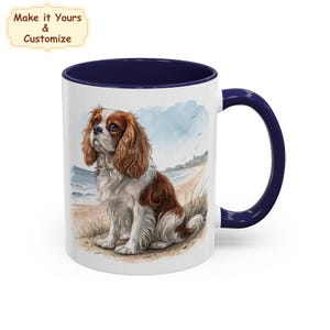 Cavalier King Charles Spaniel mug gift for dog lover, custom Cavalier King Charles dog cup, personalized Spaniel present, CKCS dog mom