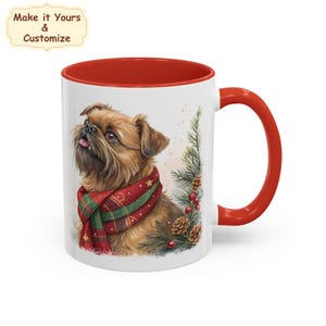 Brussels Griffon mug gift for dog lover, custom Brussels Griffon, personalized dog cup, Griffon Bruxellois Christmas, personalized mug