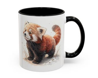 Taza de regalo de panda rojo personalizada, taza de panda rojo personalizada, vida silvestre, regalo para amantes de los animales, regalo de panda rojo de Navidad, amor por los pandas rojos