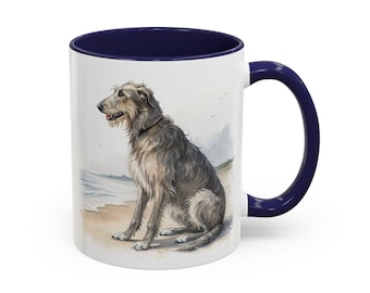 Custom Irish Wolfhound mug dog lover gift, Custom Wolfhound, Personalized Wolfhounds dog mom, dog dad Irish Wolfhound cup, beach