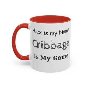Cribbage-mok aangepast cadeau, kaartspelbeker, gepersonaliseerde cribbage-kaartspelbeker, cadeau voor moeder, vader cadeau, leuke cribbage-spelermok