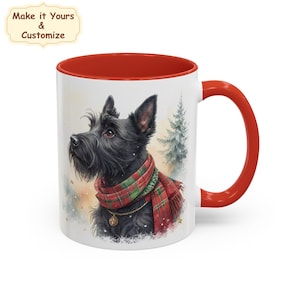 Scottie mug, Custom Black Scottish Terrier dog, Dog lover cup, Scottie dad, Dog mom gift idea, custom Terrier, Christmas dog present