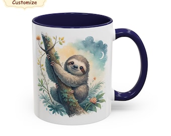 Faultier-Tasse, Geschenk für Faultier-Fans, personalisierte Faultier-Tasse, Faultier-Liebe, Tasse für Tierliebhaber, personalisiertes Faultier-Geschenk, lustiges Faultier-Geschenk