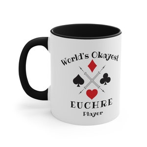 Jogador de euchre mais legal do mundo, copo divertido para jogos de cartas, caneca para vencedor de euchre, amor euchre, caneca personalizada