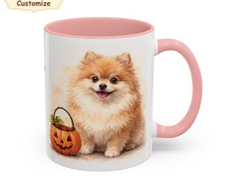 Pomeranian mug, custom dog lover gift Christmas, Halloween fall decor, Personalized Pommy gifts, love pomeranians, dog parent