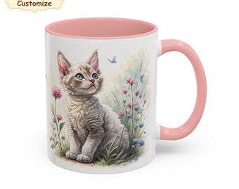 Custom Devon Rex cat gift mug, Devon Rex cat lover gift, Devon Rex kitten mom, Personalized cat cup, feline, best cat dad, cat parent