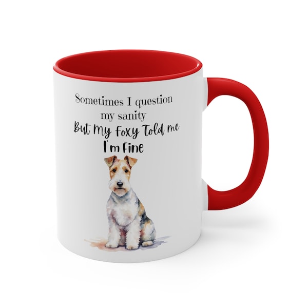 Funny Wire Fox Terrier mug, dog lover gift, Custom Foxy mugs, Personalized Wire Hair Fox Terrier, dog mom, dog dad, Wirehaired Terrier cup