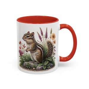 Chipmunk-Becher, Chipmunk-Tasse, Chipmunk-Liebhaber-Geschenkidee, benutzerdefinierte Chipmunk-Tasse, niedliches Chipmunk-Aquarell, Namenstasse Chipmunk-Liebhaber