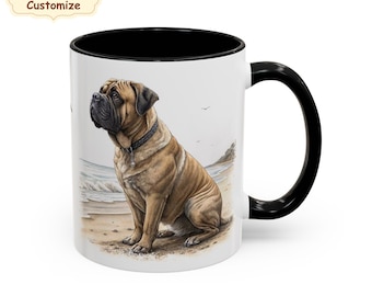 Custom Bullmastiff Dog mug Gifts, Bullmastiff cup,  dog lover mug, large breed, new dog mom, Christmas Bullmastiff personalised present