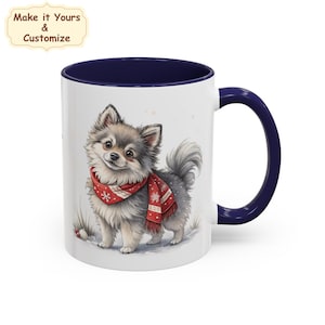 Taza de Pomsky para amantes de los perros, taza de Pomsky personalizada, taza para perros personalizada, mezcla de raza Pomerania - Husky siberiano, mamá Pomskies Navidad