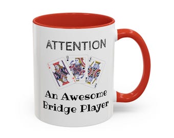 Funny bridge mug, cards game gift idea, custom bridge present, personalized card game cup, card game gift Christmas, bridge awesome player