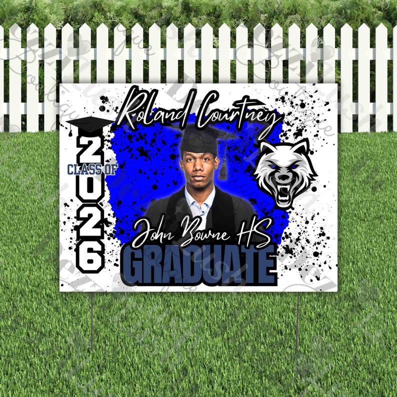 2026 Graduation Yard Sign Design Bundle, Editable CANVA Template Design ...